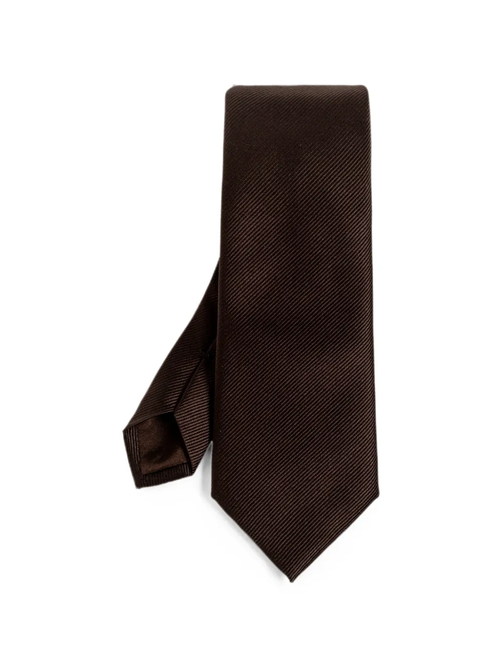 Giorgio Armani diagonal-stripe silk tie - Braun