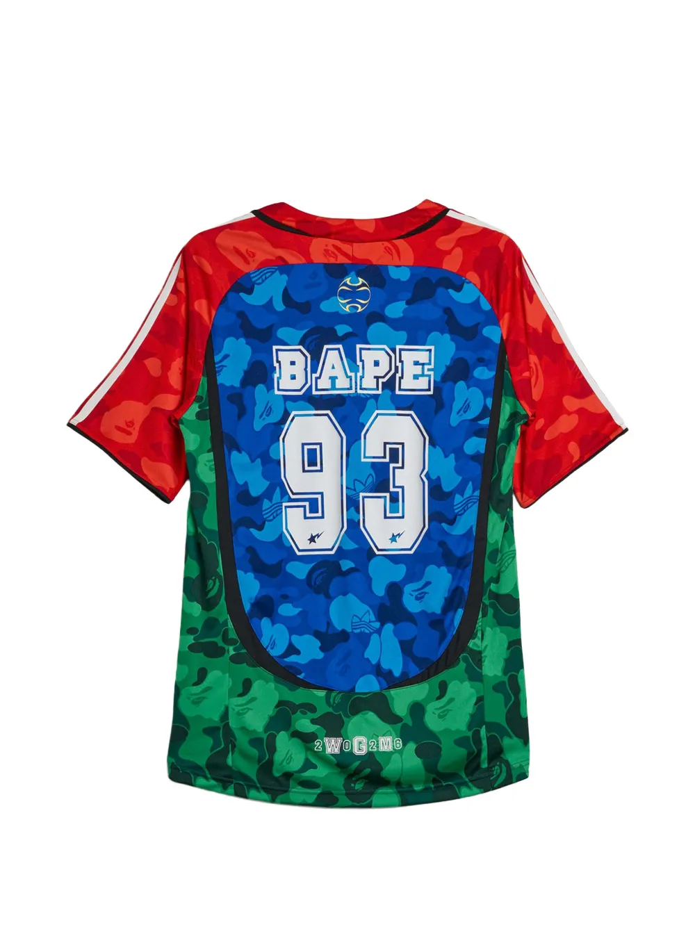 adidas x Bape Teamgeist T-shirt met camouflageprint Blauw