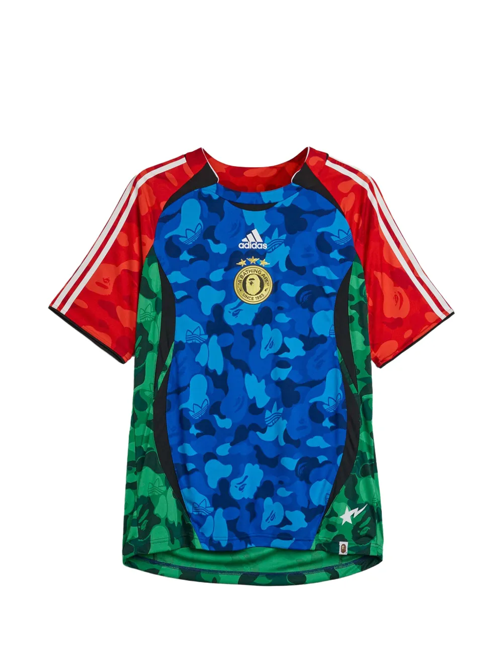 adidas x Bape Teamgeist camouflage-print T-shirt - Blau