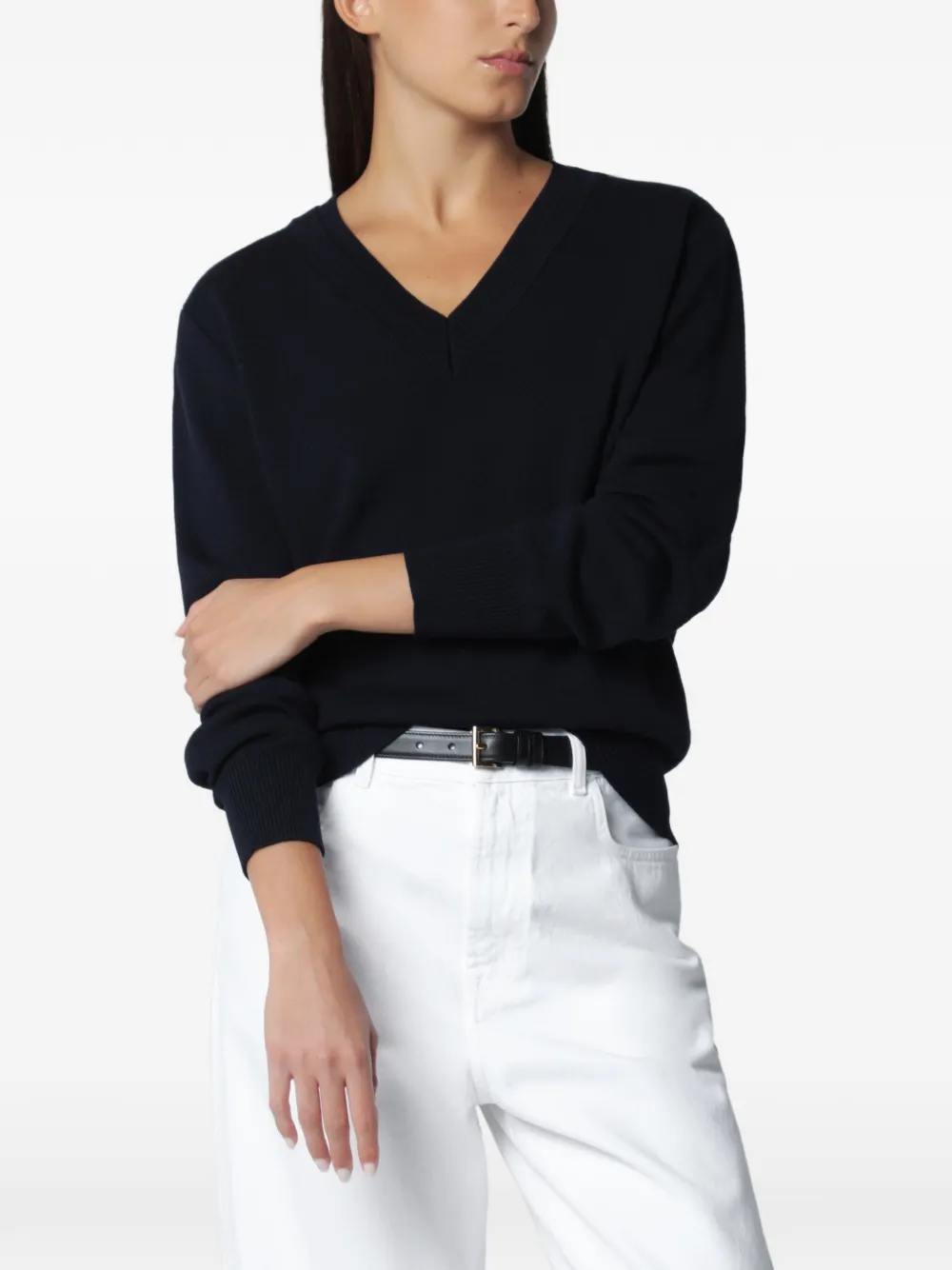 Róhe merino-wool V-neck sweater - Blu