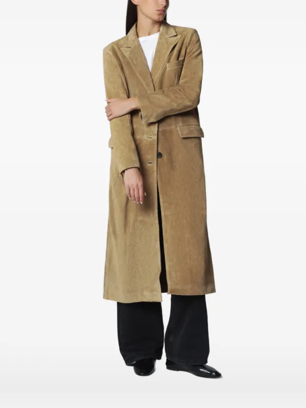 Arma Alissa Suede Coat in Neutrals