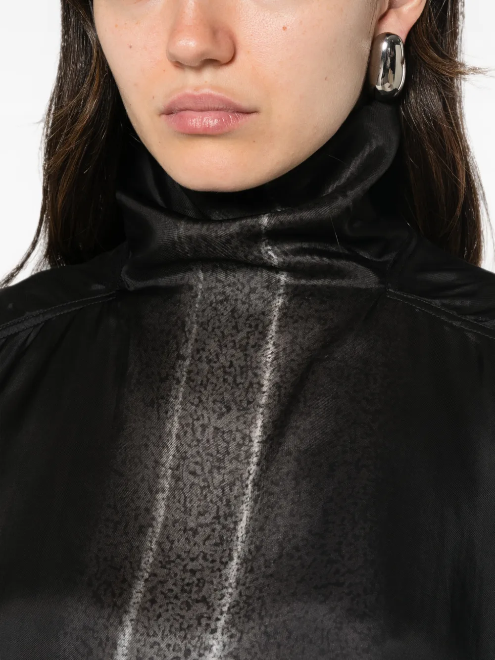 Rick Owens Oversized blouse met contrasterende print Zwart