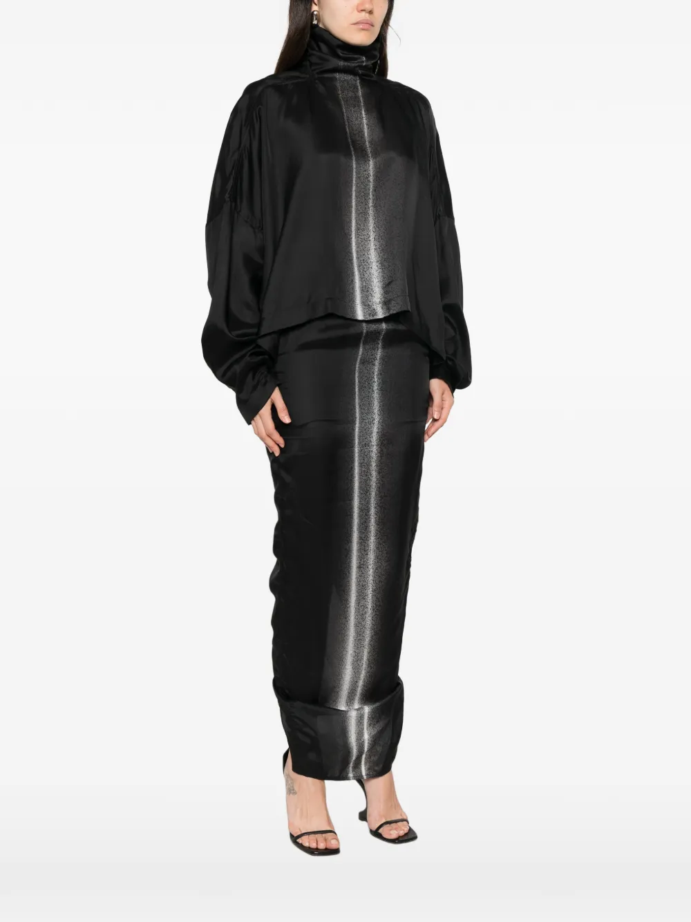 Rick Owens Oversized blouse met contrasterende print Zwart