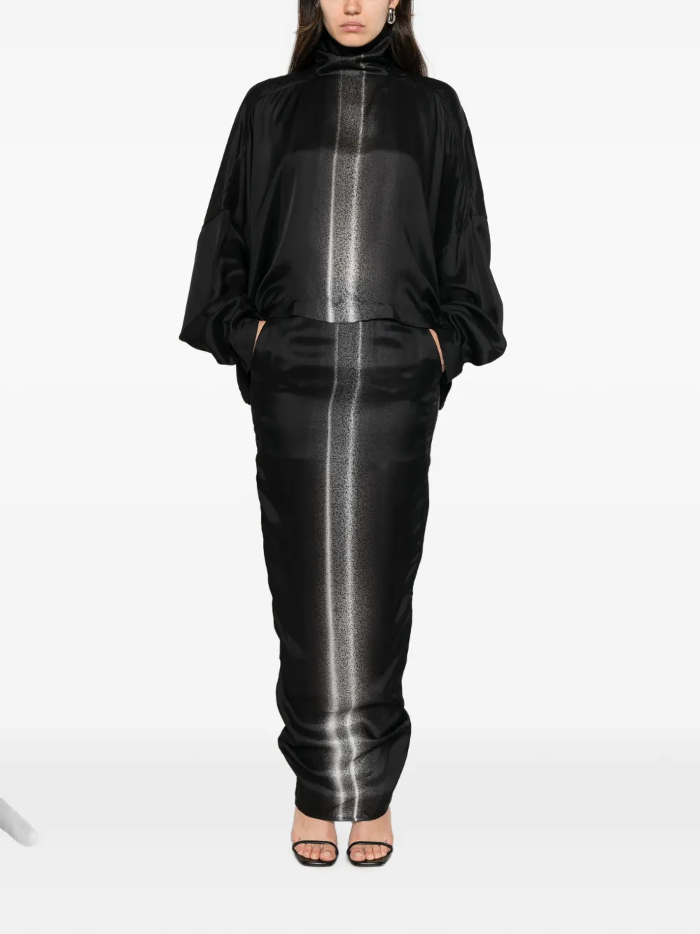Rick Owens Oversized blouse met contrasterende print Zwart