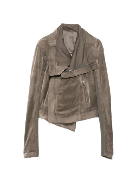 Rick Owens asymmetric-zip velvet jacket