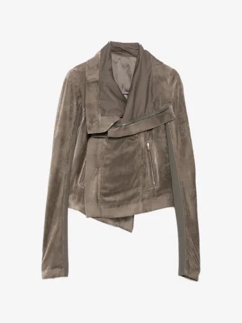 Rick Owens chaqueta de terciopelo con cremallera asimétrica