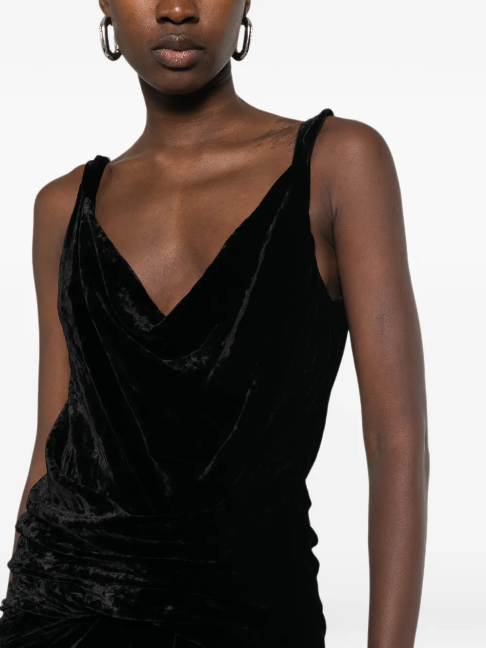 Rick Owens Fluwelen midi-jurk Zwart