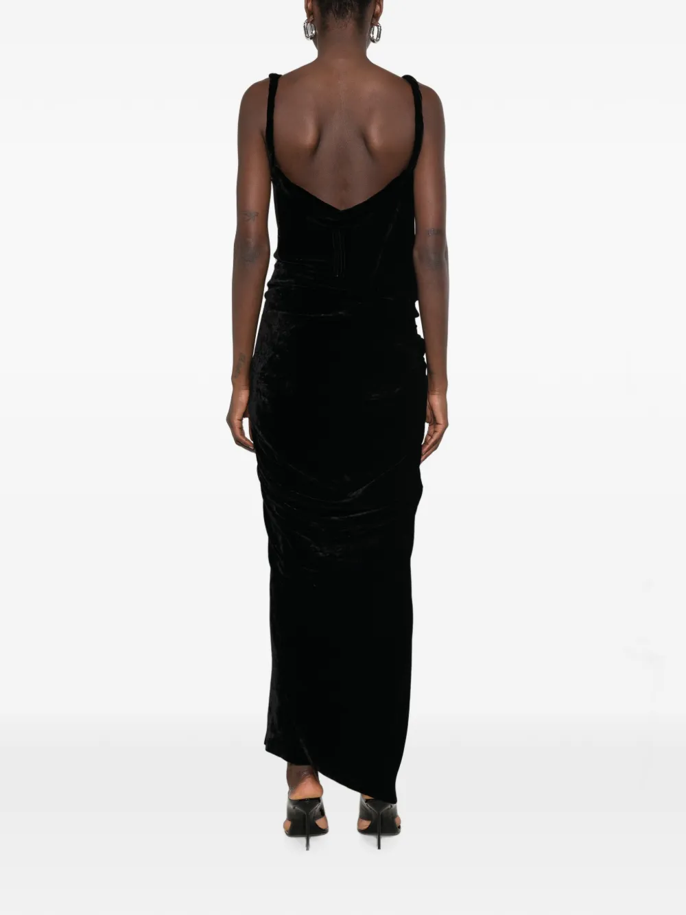 Rick Owens Fluwelen midi-jurk Zwart