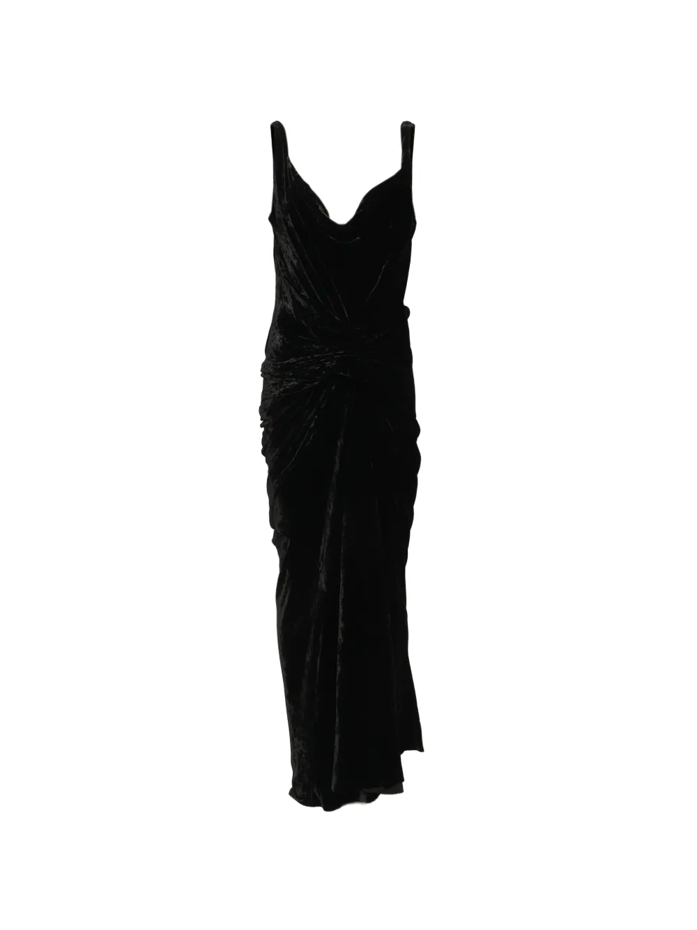Rick Owens draped velvet maxi dress - Nero