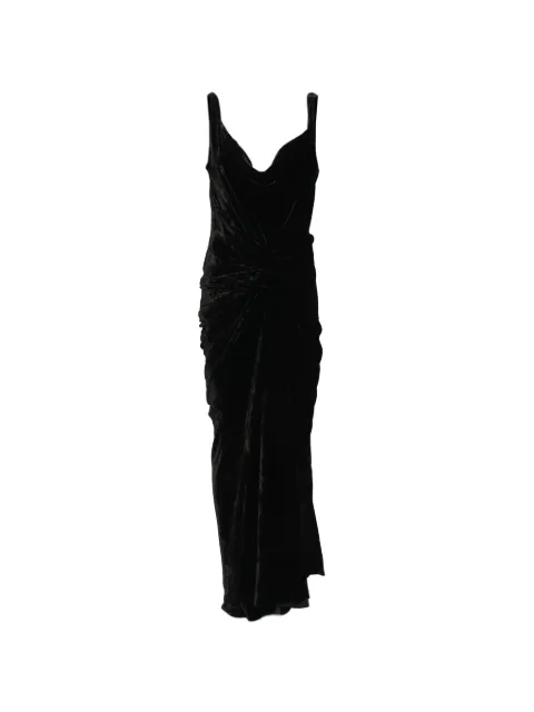 Rick Owens draped velvet maxi dress