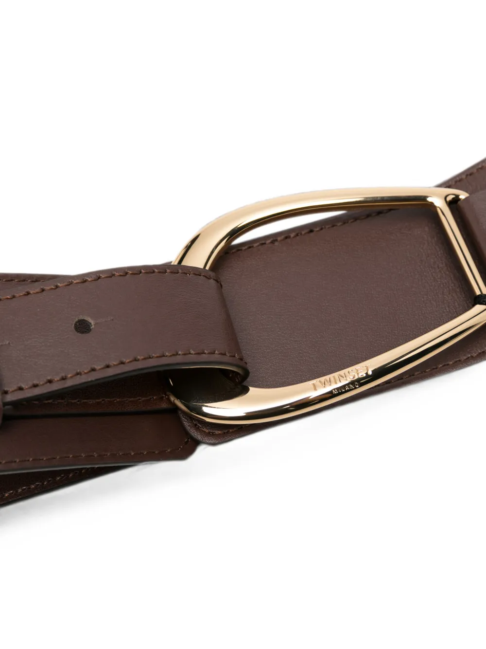 TWINSET Leren riem Bruin