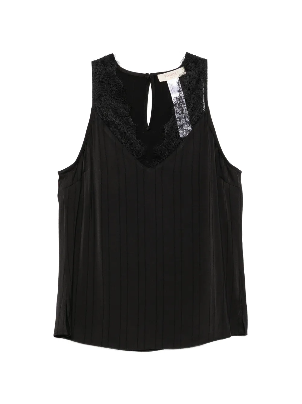 TWINSET lace-trim pleated blouse - Nero