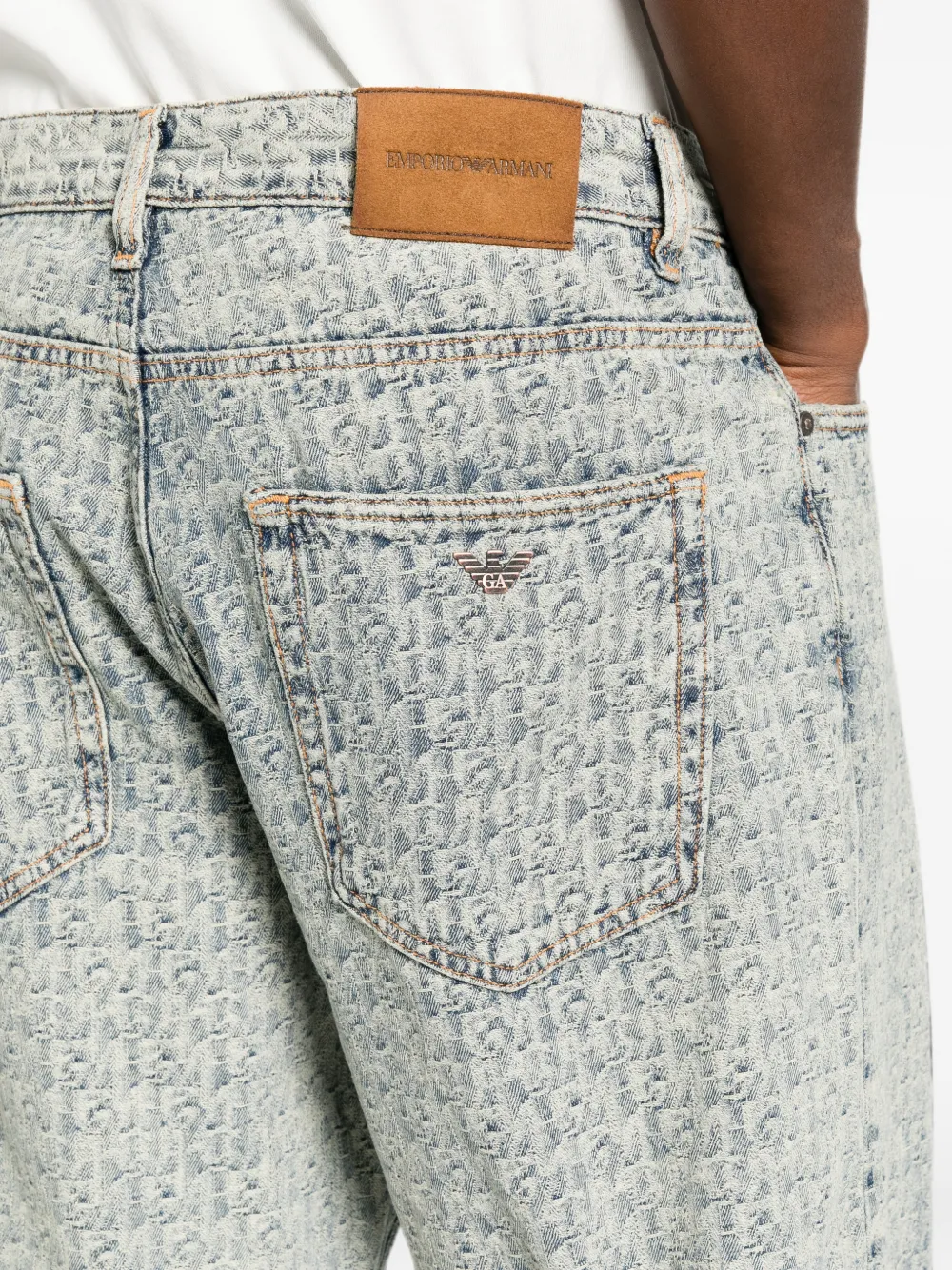 Emporio Armani Jeans met logopatch Blauw