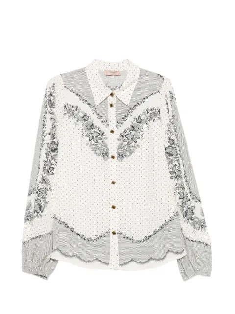 TWINSET floral-print polka-dot shirt