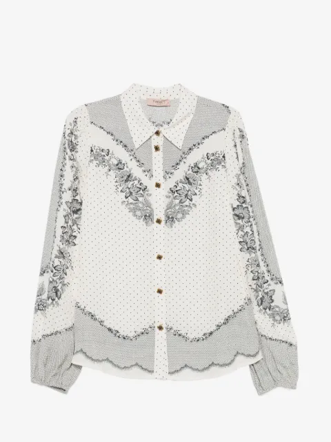 TWINSET floral-print polka-dot shirt