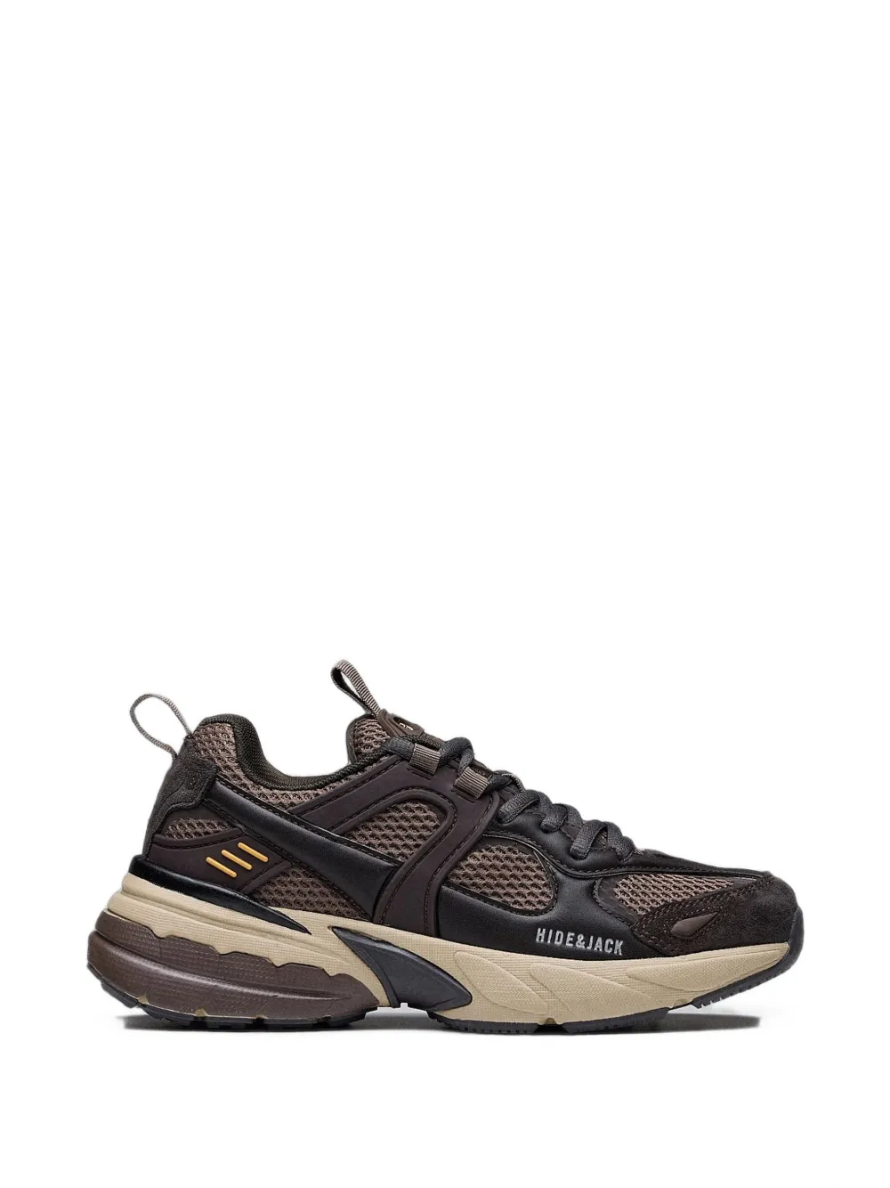 Hide & Jack Panelled Mesh-detail Sneakers In Brown
