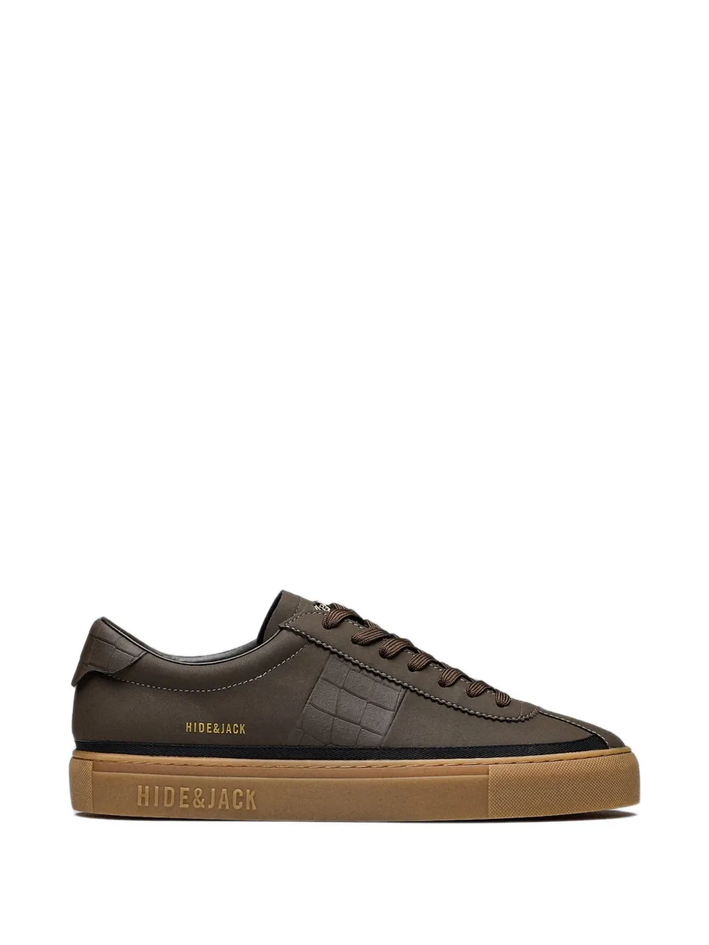 Hide&Jack Retro croc-effect panelled sneakers - Marron