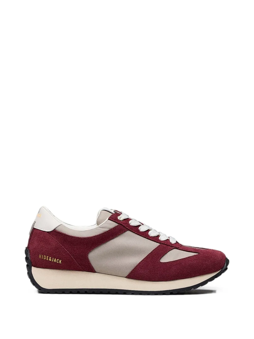 Hide & Jack Roma Panelled Suede Sneakers In Black