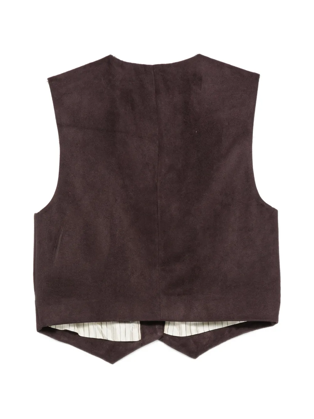 Alysi Gilet met suède-effect en knopen Paars