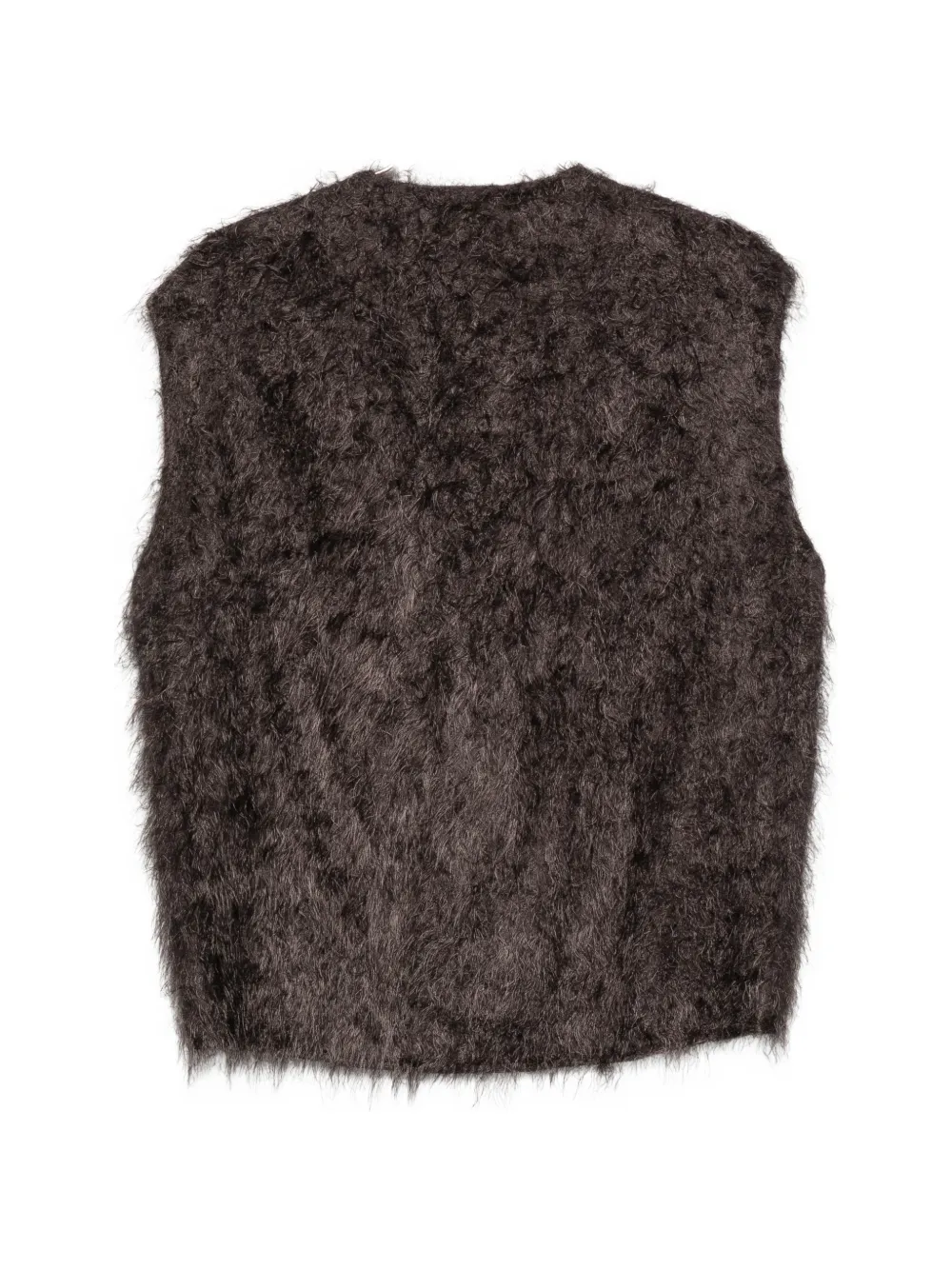 Alysi Gilet met V-hals en geborsteld effect Bruin
