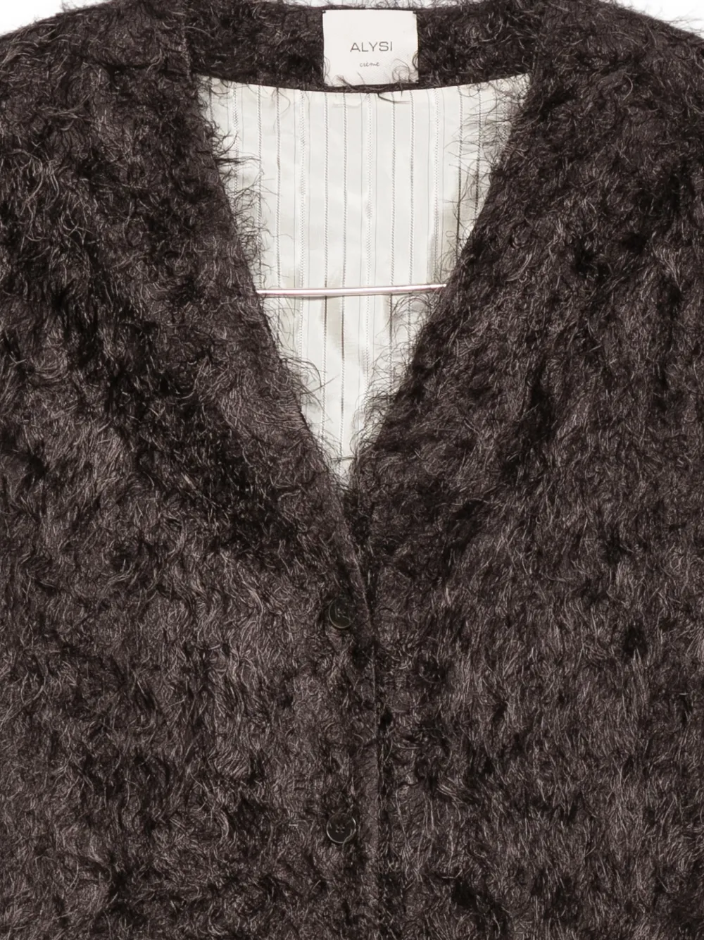 Alysi Gilet met V-hals en geborsteld effect Bruin