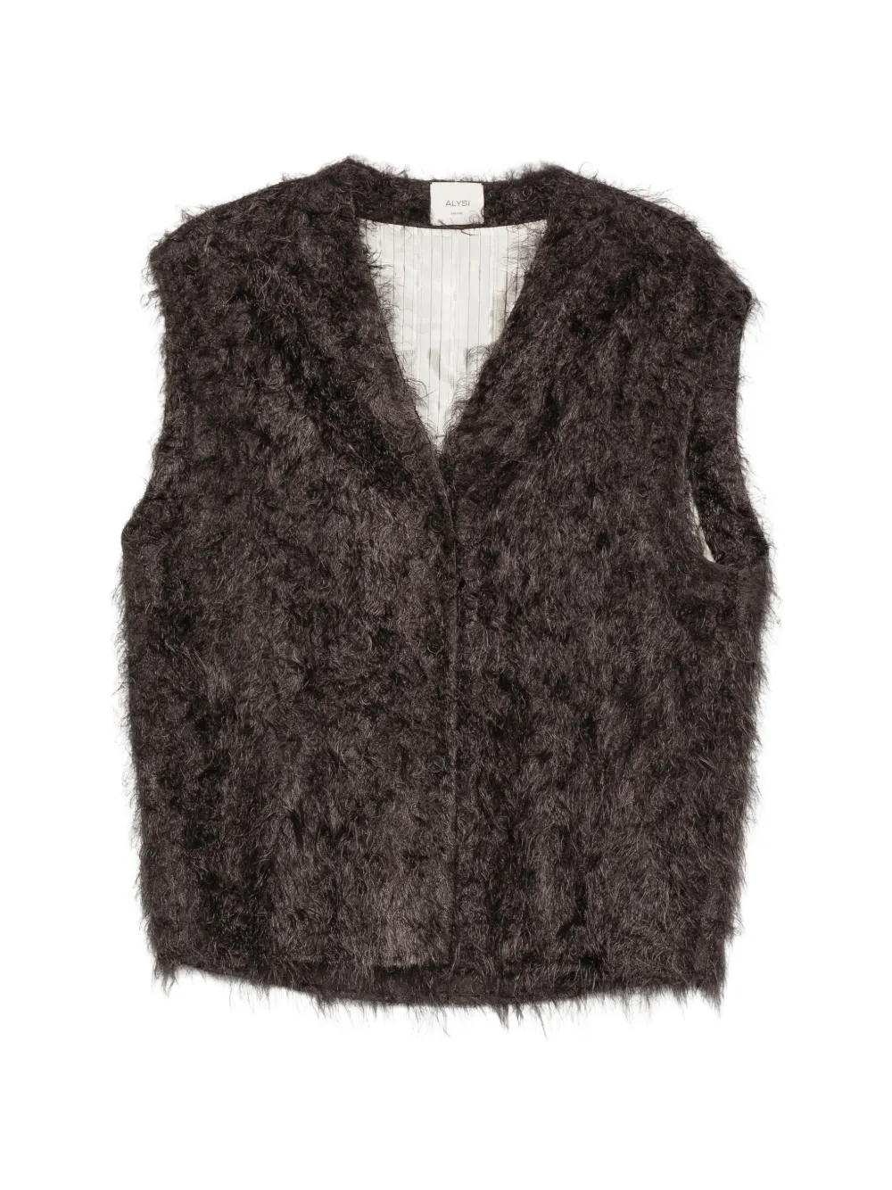 Alysi brushed-effect V-neck gilet - Braun