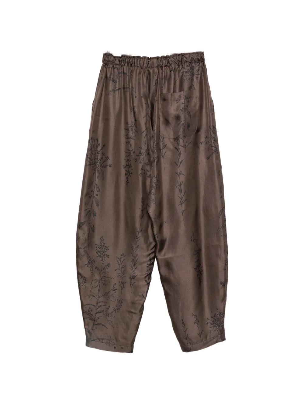 Alysi Zijden trainingsbroek met bloemenprint Bruin