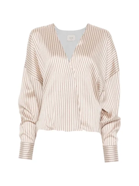 Alysi blusa a rayas verticales de manga larga