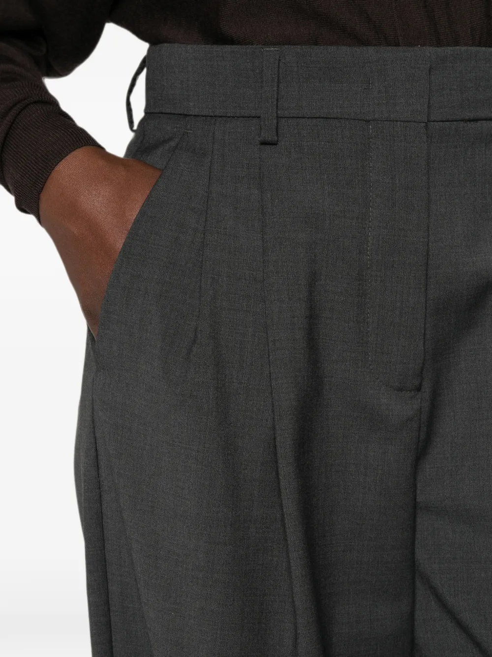 Weekend Max Mara Plooibroek met wijde pijpen Grijs