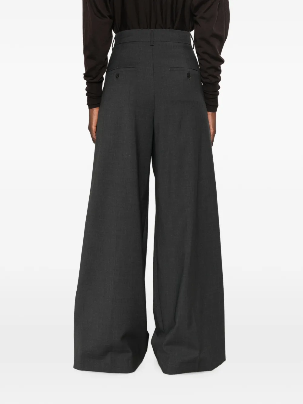 Weekend Max Mara Plooibroek met wijde pijpen Grijs