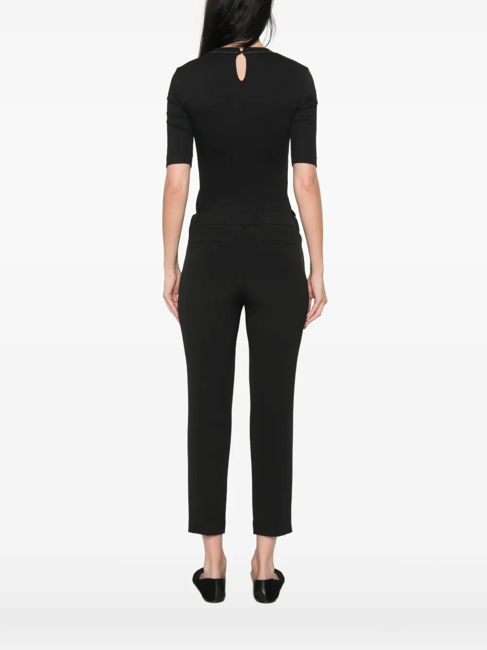 Brunello Cucinelli T-shirt met kralen afwerking Zwart
