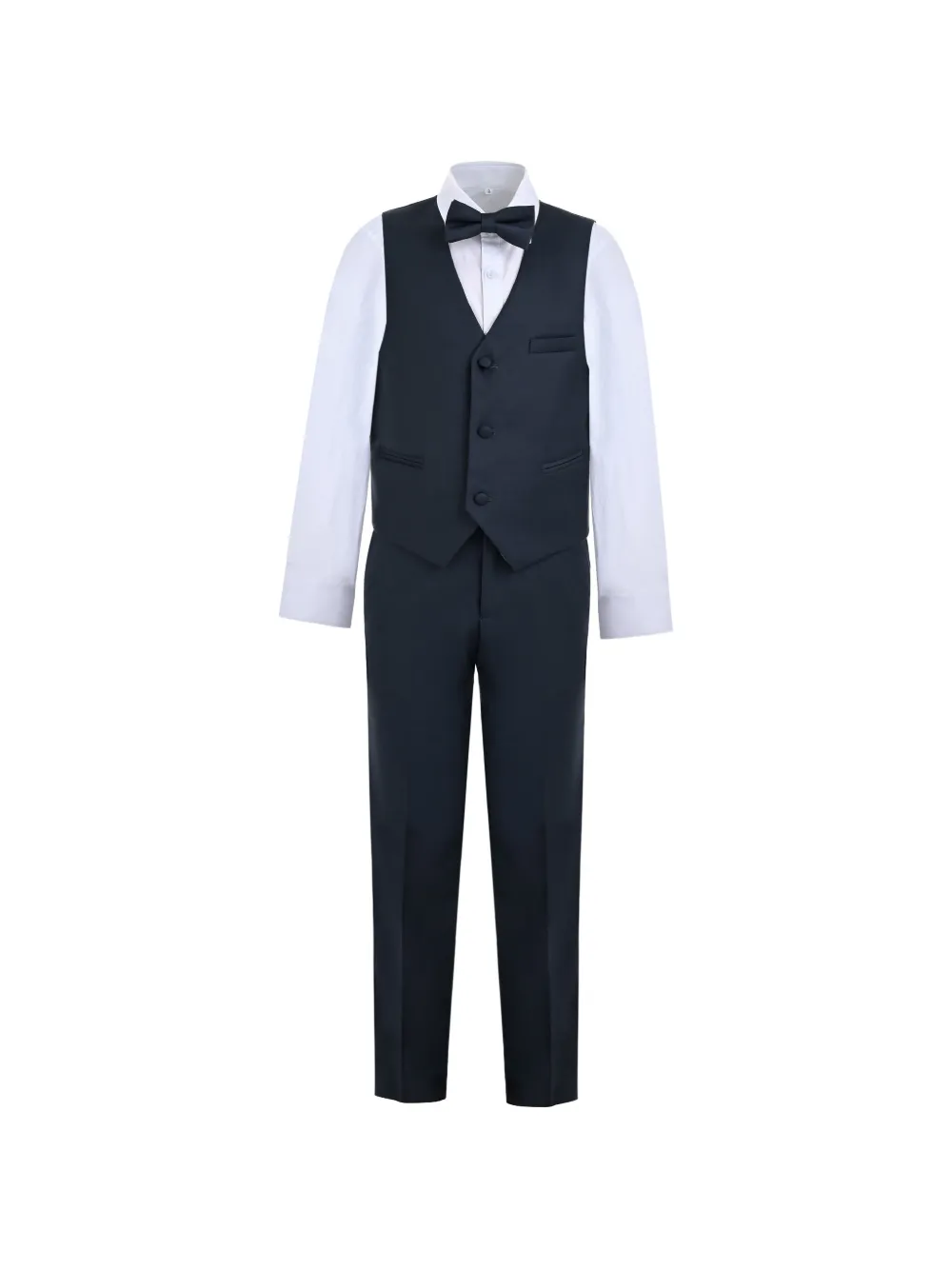 Moustache bow-tie vest suit set - Grigio