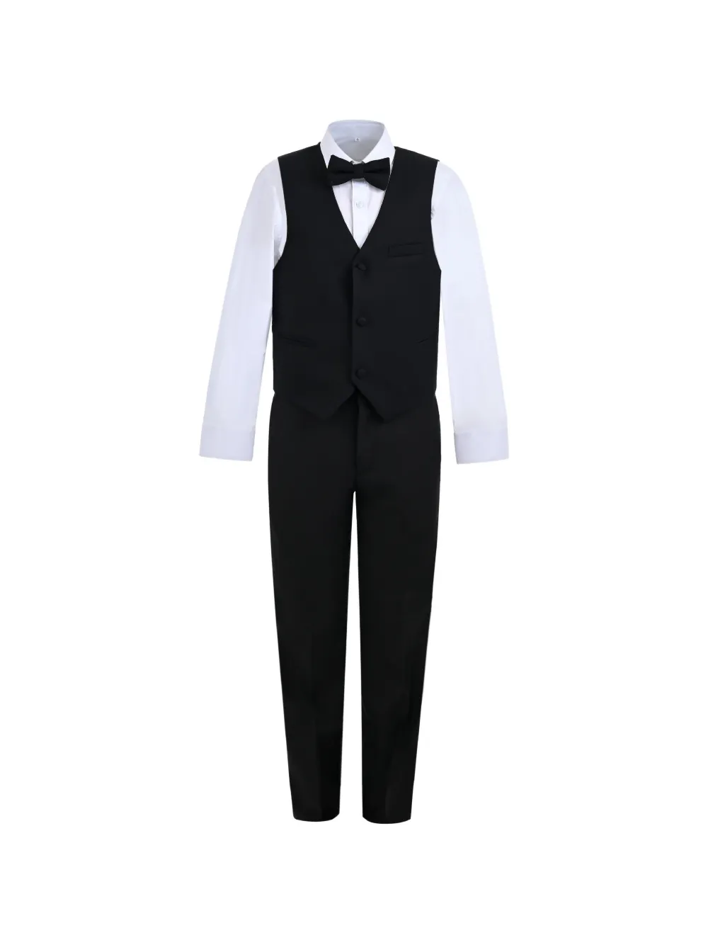 Moustache serge-texture bow-tie suit - Nero