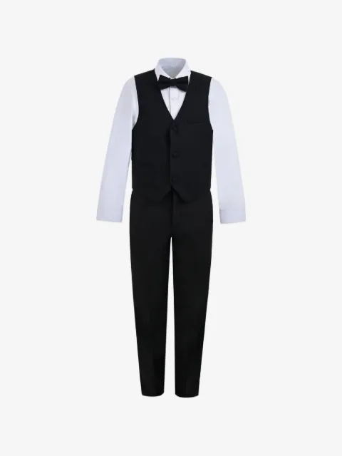 Moustache serge-texture bow-tie suit