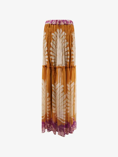 BYE FIRENZE Gale Palme leaf-print maxi skirt
