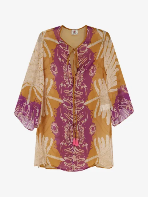 BYE FIRENZE Palme crew-neck lace-up tunic