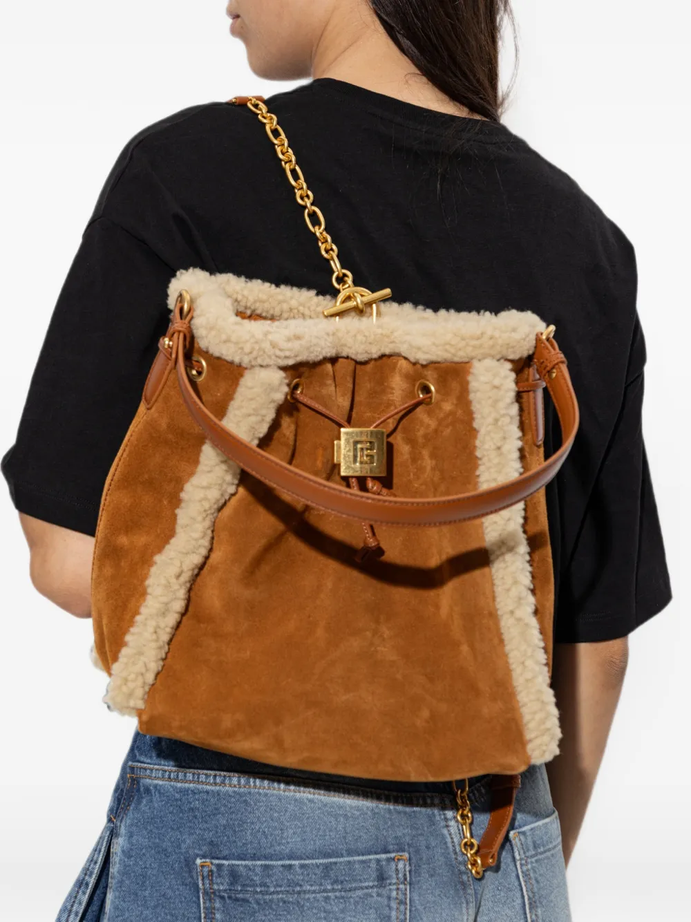 Balmain Laarzen met lammy afwerking Bruin