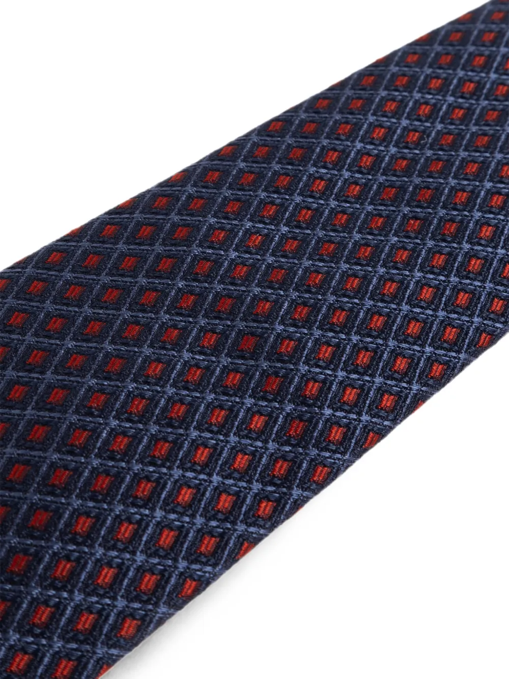 Ferragamo Zijden stropdas met geometrisch patroon Blauw