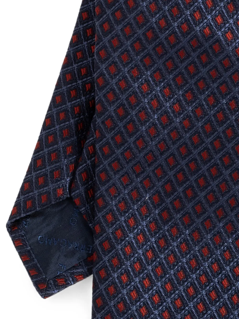 Ferragamo Zijden stropdas met geometrisch patroon Blauw