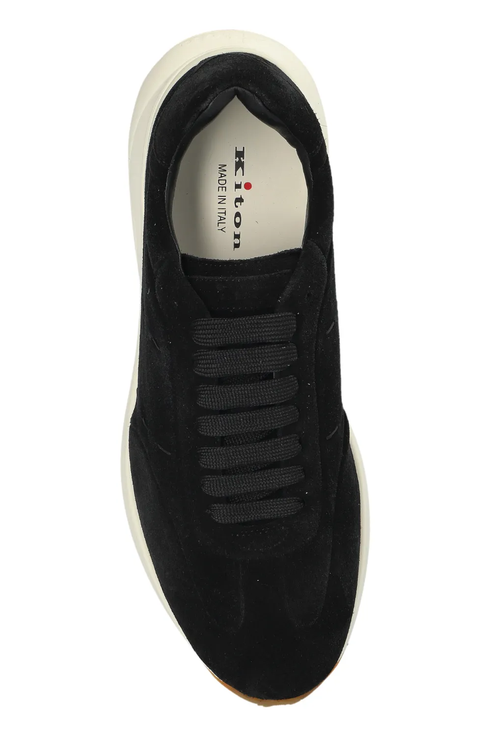 Kiton suede round-toe sneakers Zwart