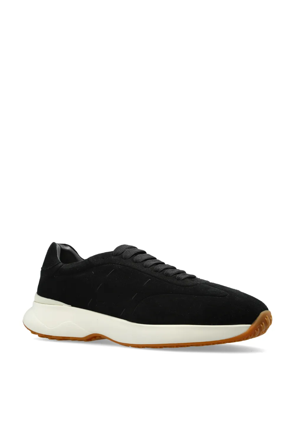 Kiton suede round-toe sneakers Zwart
