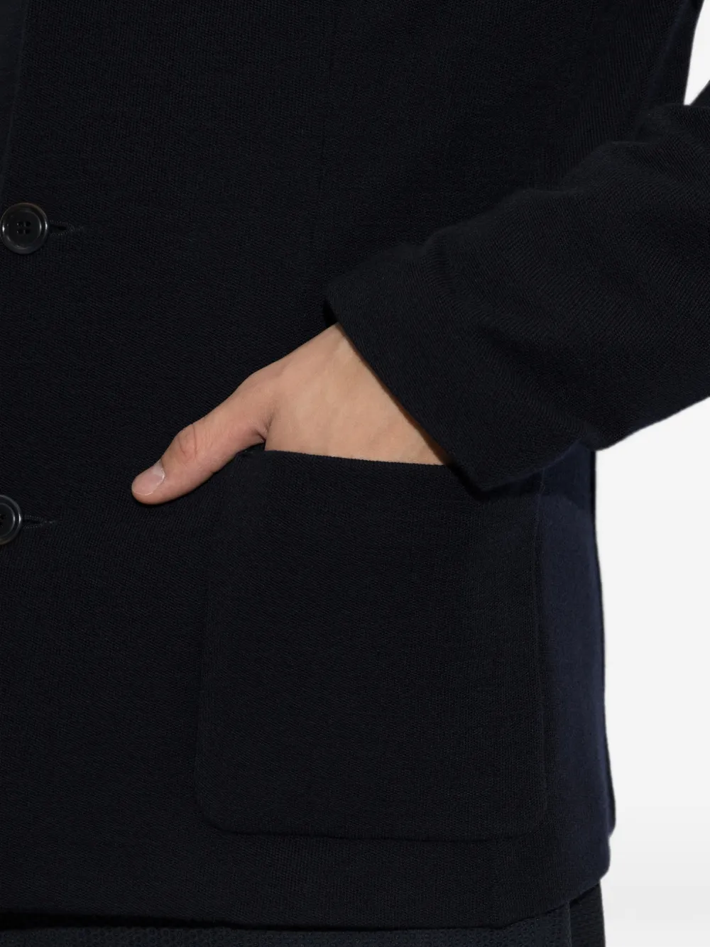 Giorgio Armani Blazer met opgestikte zak en gekerfde revers Blauw