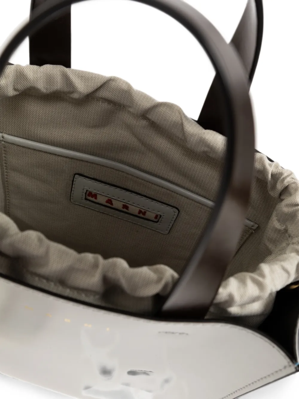Marni Museo Mini leren shopper Wit