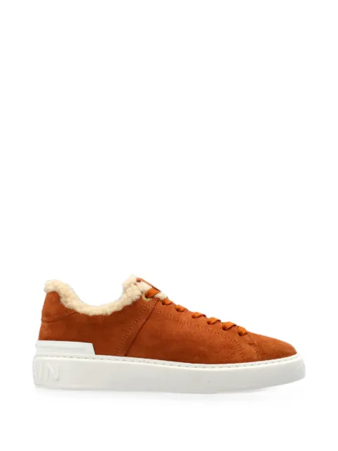 Balmain B-Court shearling-trim sneakers