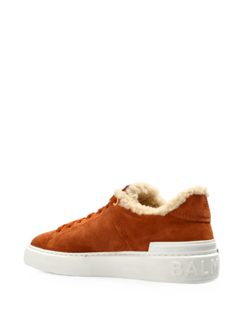 Balmain B-Court shearling-trim sneakers Bruin