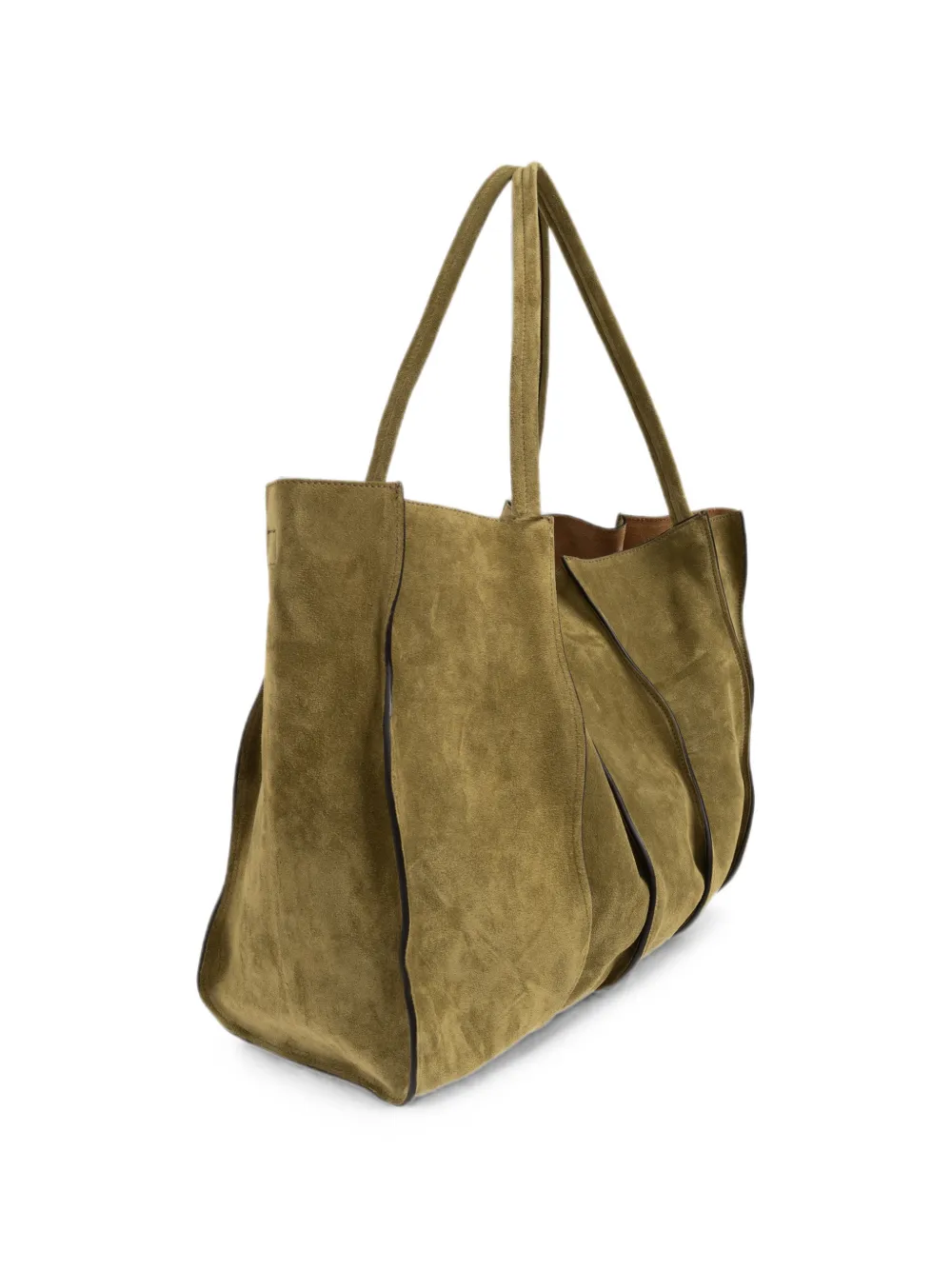Ulla Johnson Large Adria Suede Tote Bag in Green, view 4