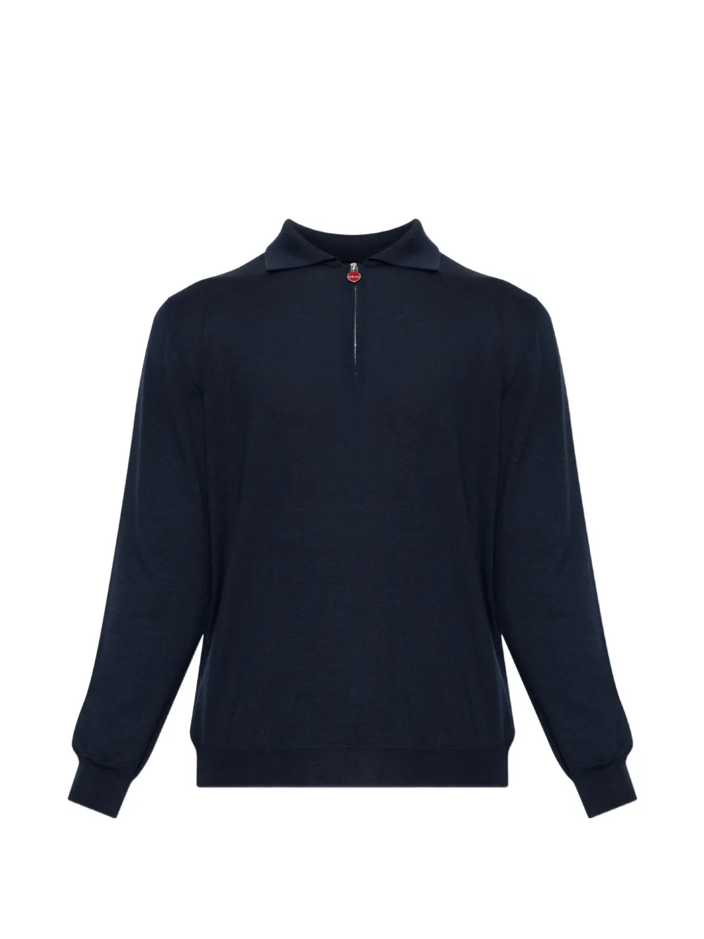 Kiton quarter-zip long-sleeve polo shirt - Blau