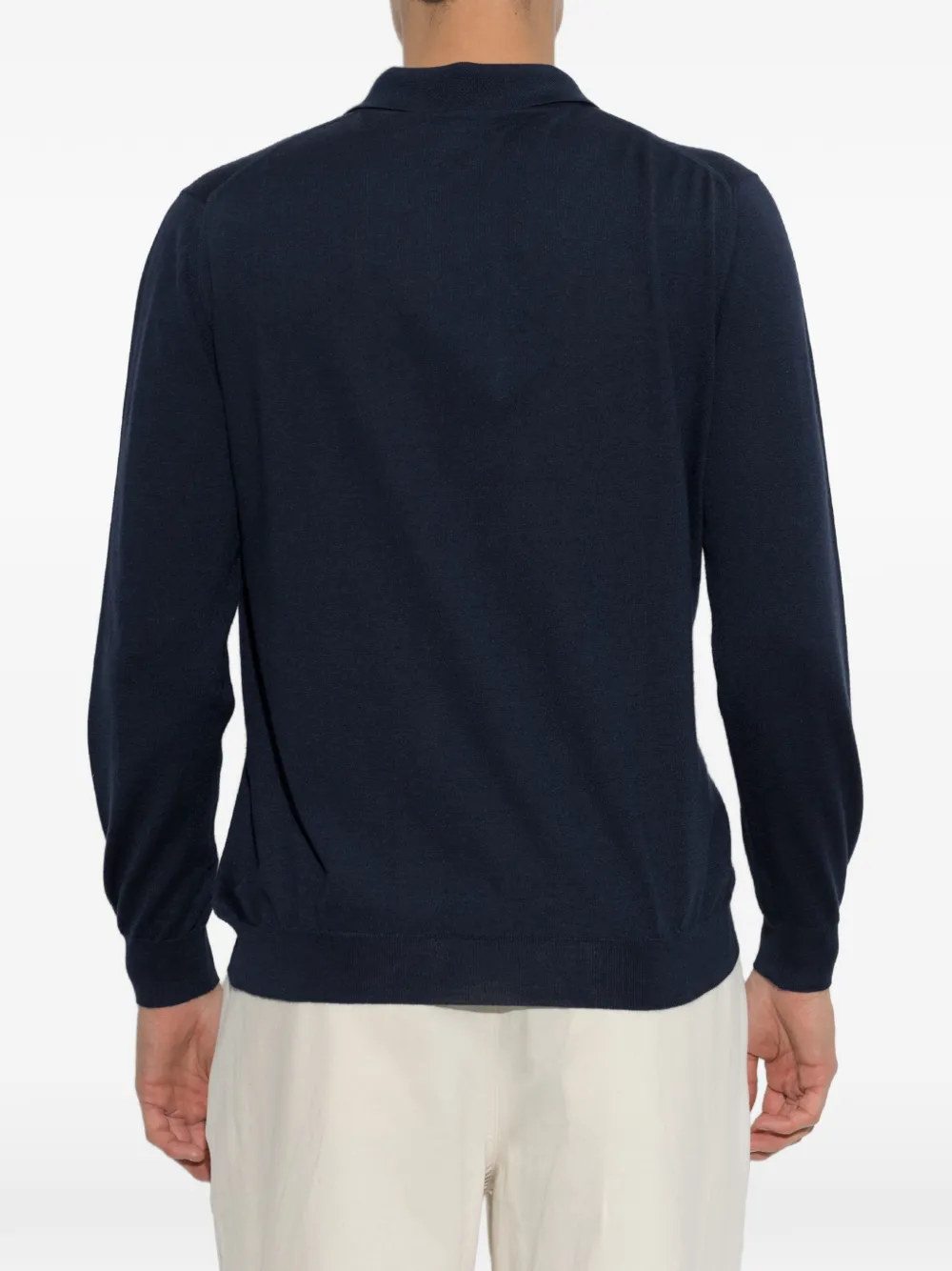 Kiton quarter-zip long-sleeve polo shirt Blauw