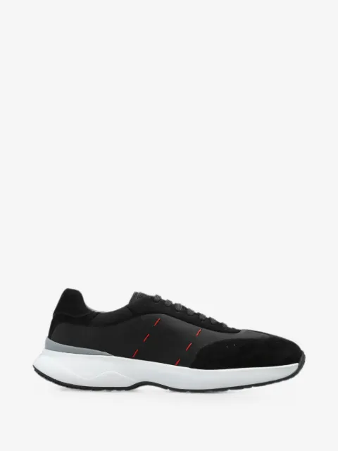 Kiton suede-panelled sneakers