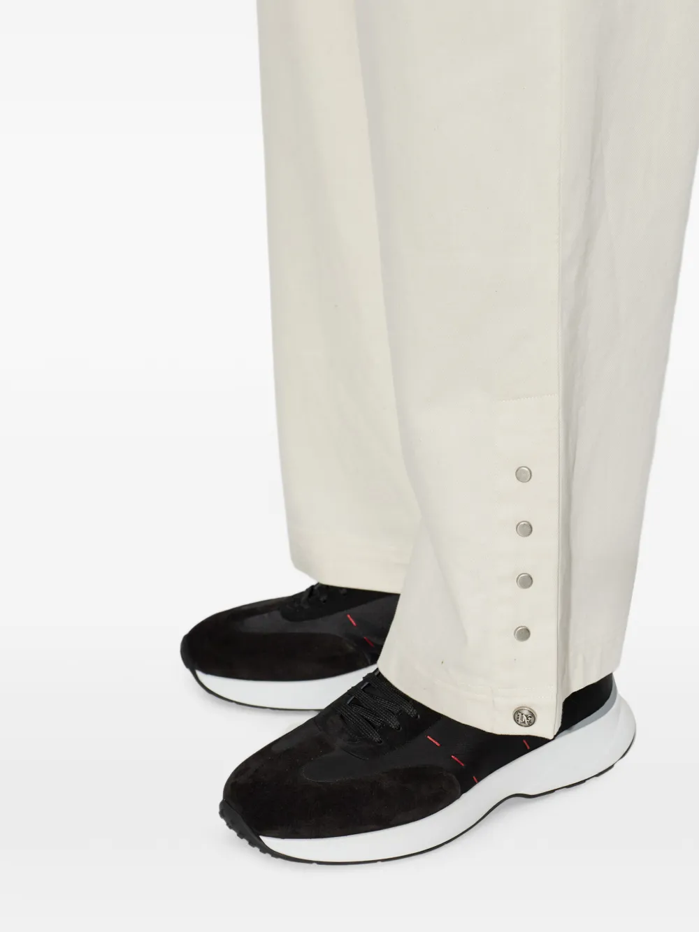Kiton suede-panelled sneakers Zwart